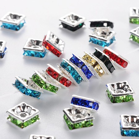 Brass Rhinestone Spacer Beads RSB073-1