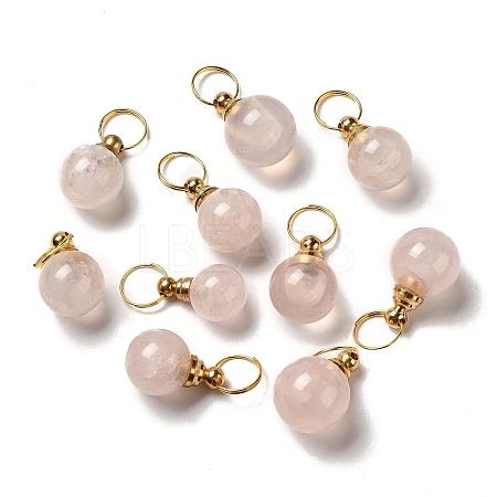Natural Rose Quartz Openable Perfume Bottle Pendants G-A026-02B-1