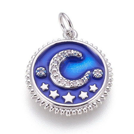 Brass Micro Pave Cubic Zirconia Pendants KK-O113-04P-C-1