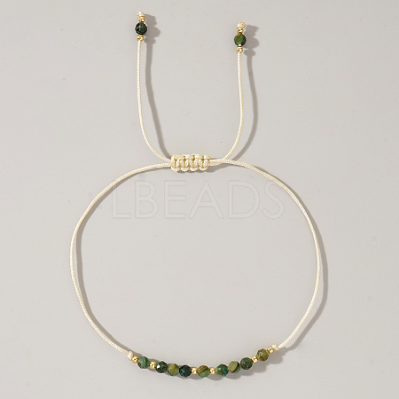 Natural Birthstone Braided Bead Bracelets for Women VA8051-5-1