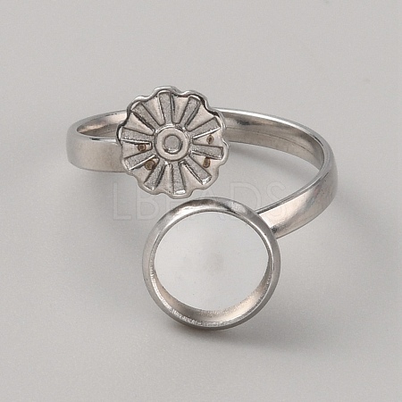 304 Stainless Steel Cuff Pad Ring Settings STAS-WH0027-46A-1