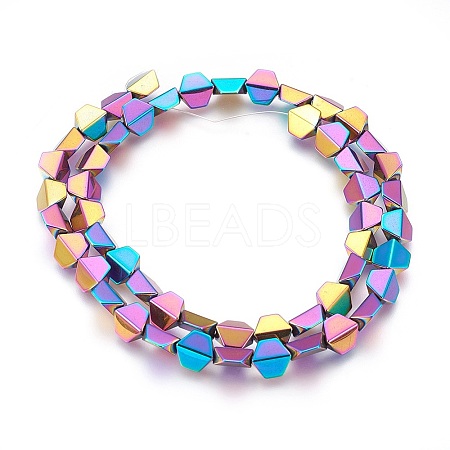 Electroplated Non-magnetic Synthetic Hematite Beads Strands G-P392-C04-1