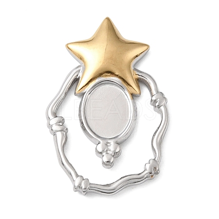 Star 304 Stainless Steel Pendant Cabochon Setting STAS-P454-09A-1