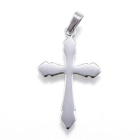 Non-Tarnish 304 Stainless Steel Pendants with 201 Stainless Steel Clasp STAS-G124-18P-1