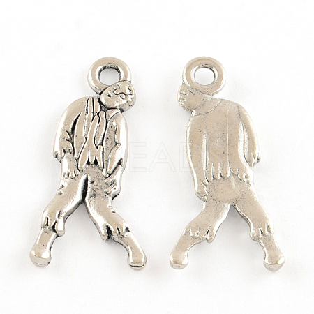 Tibetan Style Alloy Human Pendants TIBEP-S291-18-RS-1