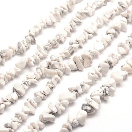 Synthetic White Howlite Chip Bead Strands X-G-M205-53-1