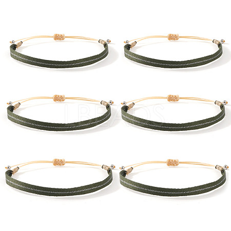 6Pcs Vintage Bohemian Cotton Cord Braided Bracelet Sets HL6263-25-1