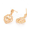 Brass Micro Pave Clear Cubic Zirconia Earring Findings KK-T062-206G-NF-2