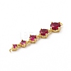 Rack Plating Brass Pave Cubic Zirconia Connector Charms KK-G458-02G-05-3