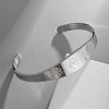 Saint Benedict Religion 304 Stainless Steel Cuff Bangles for Women BJEW-S181-01P-1