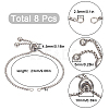 SUNNYCLUE 8Pcs Adjustable 304 Stainless Steel Link Bracelet Making STAS-SC0006-04-2