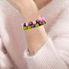 Green Yellow Natural Yellow Jade Round Beaded Stretch Bracelet BJEW-SW00077-06-3