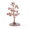 Natural Strawberry Quartz Chips & Agate Pedestal Display Decorations DJEW-A001-04B-2
