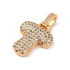 Brass Micro Pave Cubic Zirconia Pendants KK-C076-29T-G01-2
