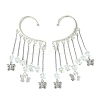 Brass Star & Glass Star Tassel Earrings EJEW-JE06002-1