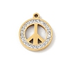 304 Stainless Steel Rhinestone Pendants LS-STAS-Q354-04G-1