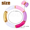 Candy Color Chunky Curved Tube Acrylic Beads Stretch Bracelets Set for Women BJEW-SW00015-2