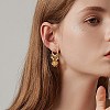 Sun Brass Dangle Huggie Hoop Earrings EJEW-SW00001-04-6