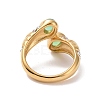 Gemstone Oval Open Cuff Ring with Crystal Rhinestone STAS-E168-10C-G-4