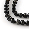 Natural Black Onyx Round Bead Strands G-R198-12mm-2