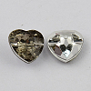 1-Hole Taiwan Acrylic Rhinestone Heart Buttons X-BUTT-F017-25mm-19-2
