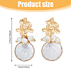 FIBLOOM 1 Pair Shell Pearl Dangle Stud Earrings EJEW-FI0002-22A-2