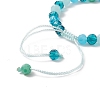 Gradient Color Faceted Glass Beaded Braided Bracelets AJEW-JB01148-4