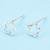 925 Sterling Silver Hollow Plum Blossom Stud Earrings STER-T005-10-2