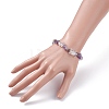 Natural Amethyst & Quartz Crystal Chips Beads Stretch Bracelet for Women BJEW-AL00003-18-3