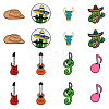 16Pcs 8 Styles Western Music Theme Enamel Pin JEWB-TA0001-29-2