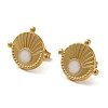 Ion Plating(IP) 304 Stainless Steel Flat Round Stud Earrings X-EJEW-C114-02G-2