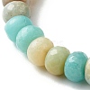 Reiki Natural Amazonite & Wenge Wood Beads Stretch Bracelet BJEW-JB06896-01-5