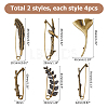 6Pcs 6 Styles Alloy Brooches for Clothes Backpack JEWB-HS0001-02-2