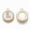 Brass Micro Pave Cubic Zirconia Pendants KK-T062-04L-NF-2