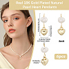 6Pcs Brass & Natural Pearl Heart Pendants KK-BBC0019-31-2