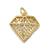 Brass Micro Pave Cubic Zirconia Pendants ZIRC-I070-039G-1