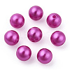 Spray Painted ABS Plastic Imitation Pearl Beads OACR-T015-05C-14-3