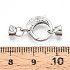 925 Sterling Silver Micro Pave Clear Cubic Zirconia Spring Gate Clasps STER-T008-153P-3