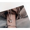 Butterfly Alloy Crystal Rhinestone Pendant Necklaces for Women WGB64F3-03-1