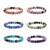 Dyed Natural Fire Crackle Agate Bead Stretch Bracelets BJEW-JB07519-1