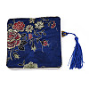 Chinese Brocade Tassel Zipper Jewelry Bag Gift Pouch ABAG-F005-08-3
