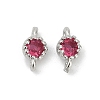 Brass Cubic Zirconia Flat Round Connector Charms KK-H204-02P-05-1