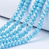 Electroplate Glass Beads Strands EGLA-A034-P8mm-B15-1