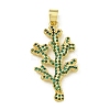 Rack Plating Brass Pave Cubic Zirconia Pendants KK-U029-11G-03-1