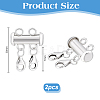 925 Sterling Silver Slide Lock Clasps PALLOY-PH01805-4