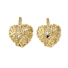 Brass Micro Pave Clear Cubic Zirconia Pendants KK-B139-01G-1
