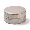 Round PU Imitation Leather Jewelry Storage Zipper Boxes PAAG-PW0003-07B-2