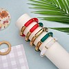 5Pcs 5 Colors Acrylic Curved Tube Stretch Bracelets Set BJEW-SW00069-4