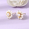 Brass Enamel Stud Earrings KK-CBA8324-27G-04-1