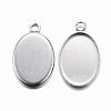 Tarnish Resistant 304 Stainless Steel Pendant Cabochon Settings STAS-H383-12P-2